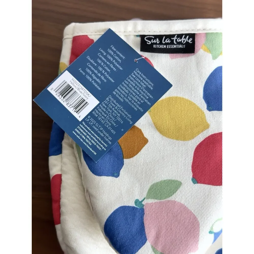 SUR LA Table Kitchen Essentials Lemon Zest Citrus Pot Holders & Mini Oven Mitts